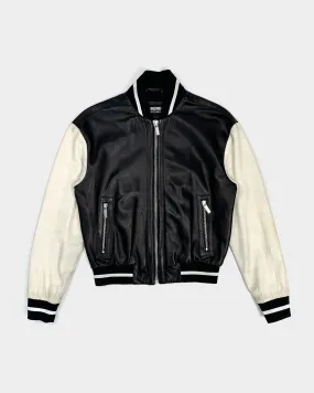 Dirk Bikkembergs Leather Varsity Jacket 1990's