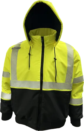 430-PS-LB Hi-Vis ProDuck™ Safety Bomber Jacket with Breakaway Snap Off Hood