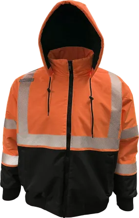 430-PS-OB Hi-Vis ProDuck™ Safety Bomber Jacket with Breakaway Snap Off Hood