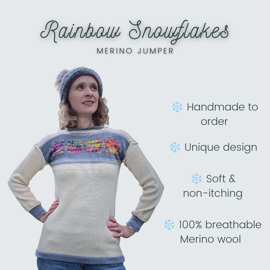 Adults The 'Rainbow Snowflake' Merino Jumper