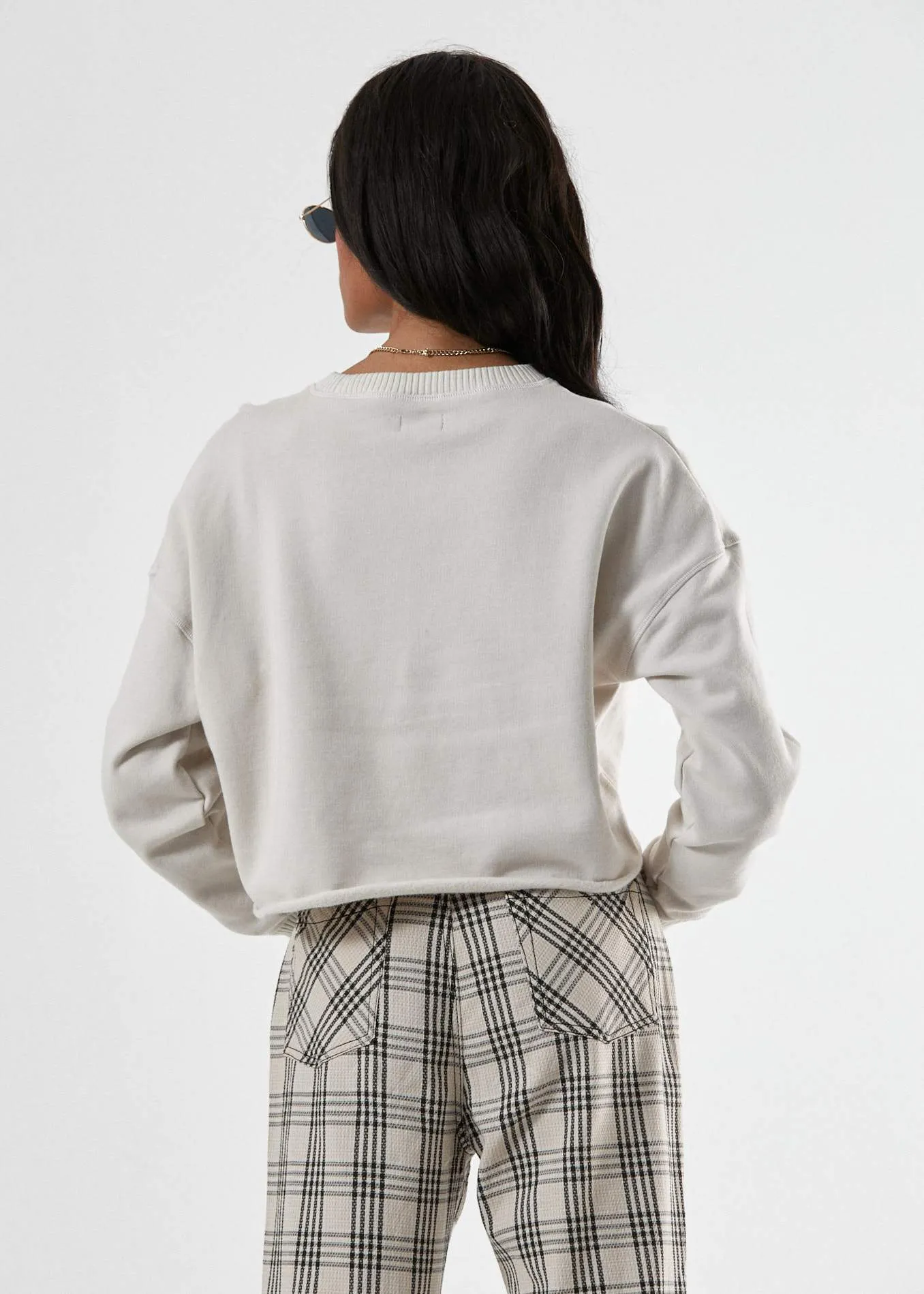 Afends Womens Downtown - Crew Neck - Moonbeam