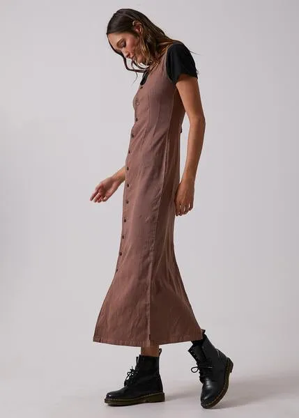 Afends Womens Josie - Hemp Button Down Maxi Dress