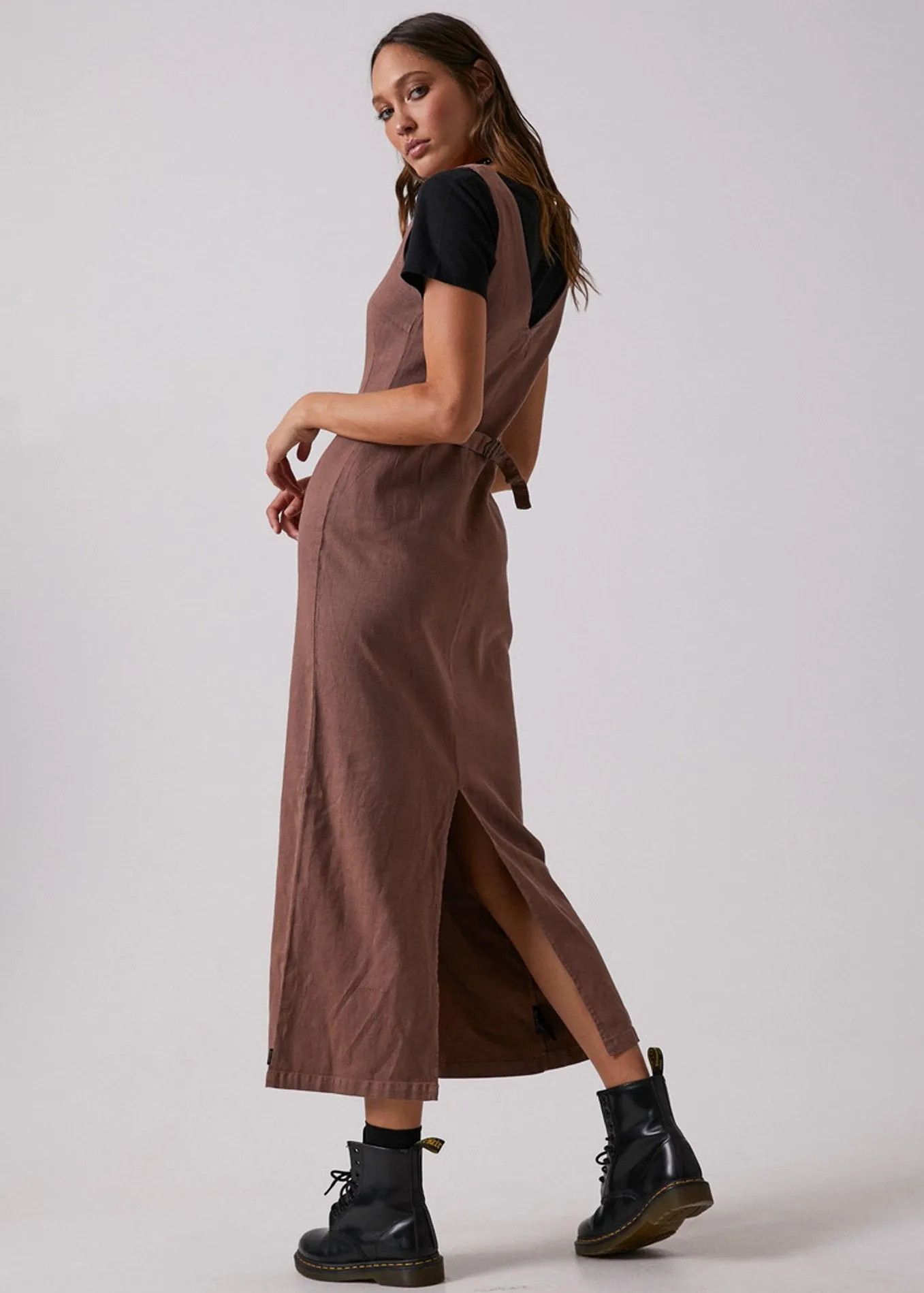 Afends Womens Josie - Hemp Button Down Maxi Dress