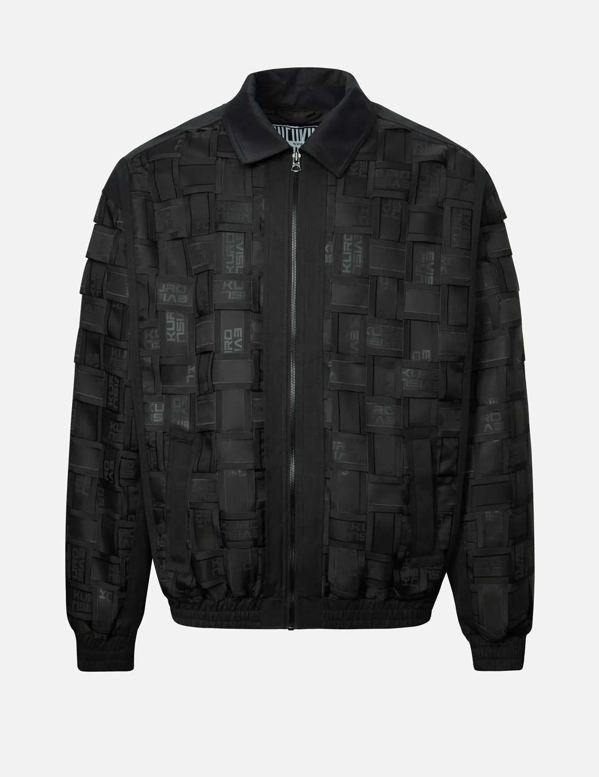 Allover Logo Print Relax Fit Tape Weaving Bomber Jacket