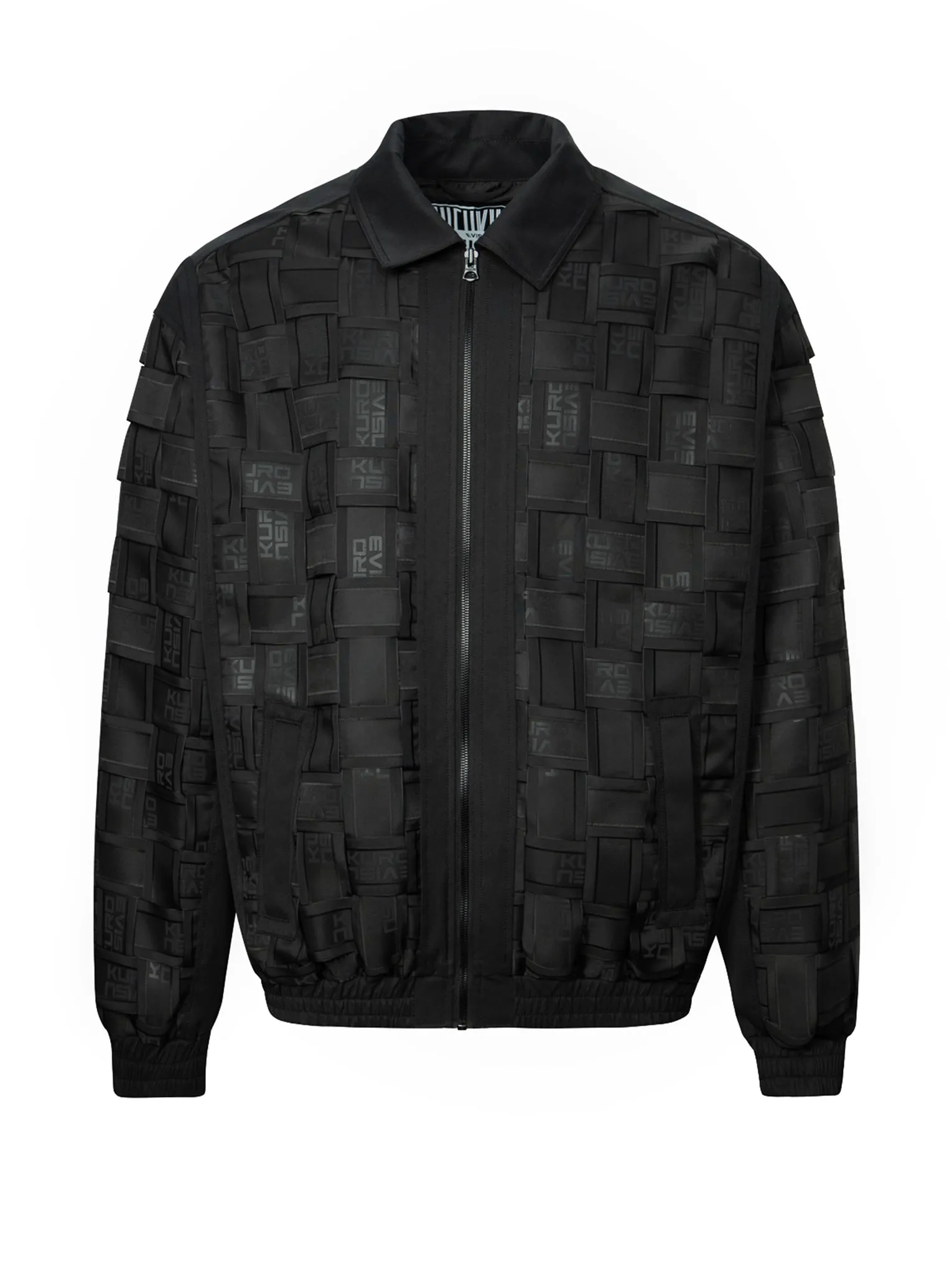 Allover Logo Print Relax Fit Tape Weaving Bomber Jacket