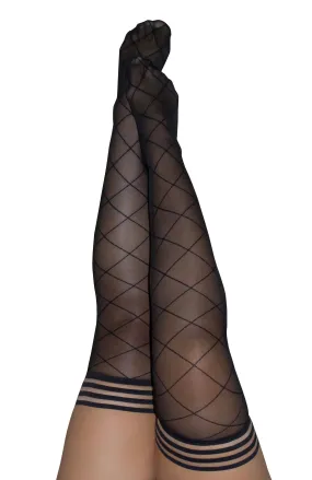 Anna: Diamonds, Bold, Beautiful, and Always in Style Thigh Highs. Petite to Plus Size