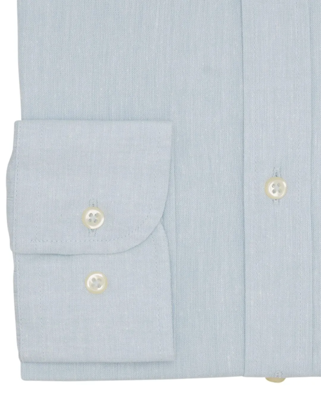 Aqua Blue Plain Slim Fit Long Sleeve Buttondown Collar Linen Shirt