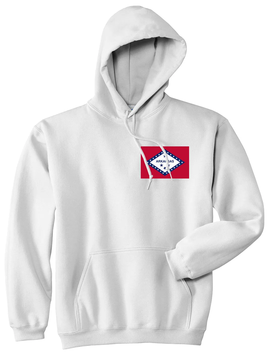 Arkansas State Flag AR Chest Mens Pullover Hoodie