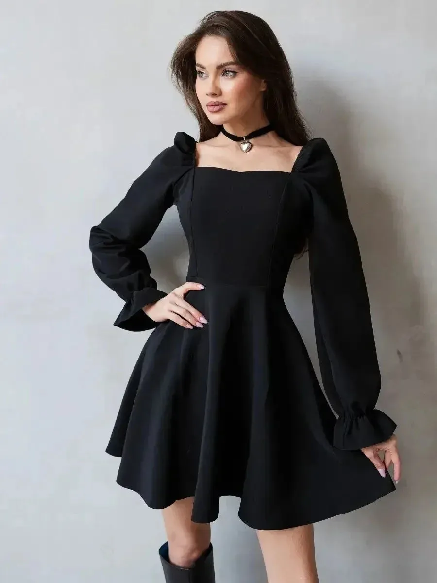 Autumn Bodycon Black Fashion 2024 Commuting Sexy Long Chic Sleeve Elegant Dress