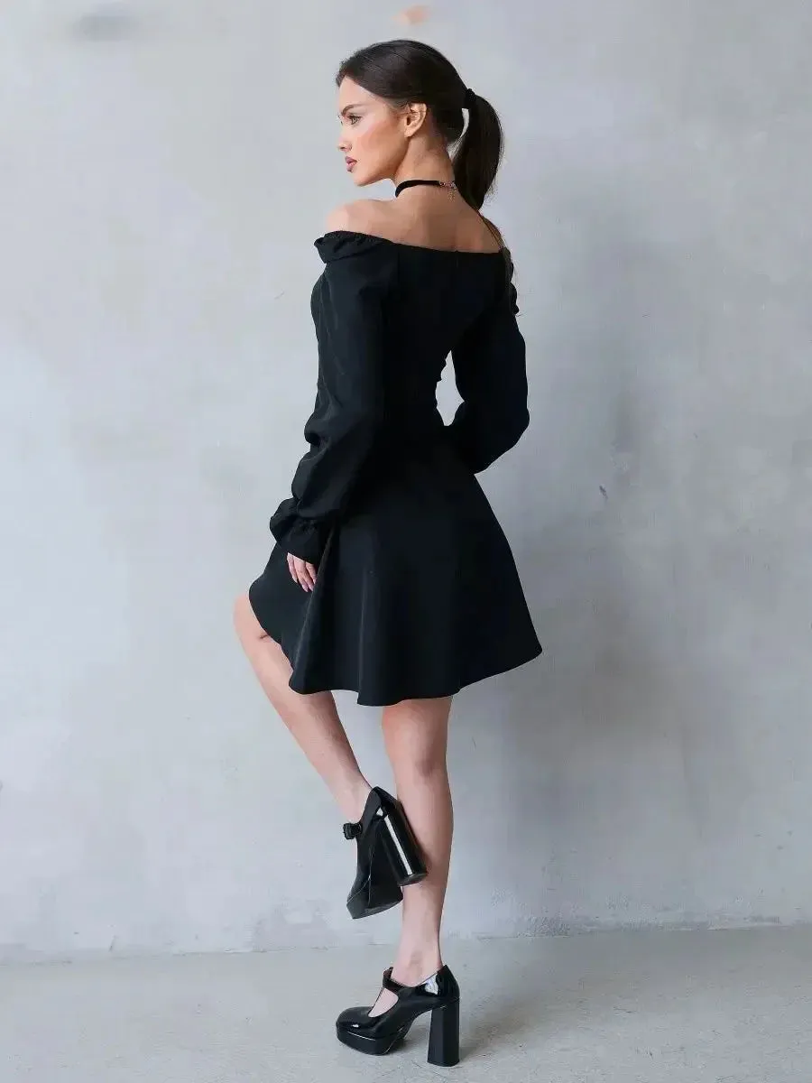 Autumn Bodycon Black Fashion 2024 Commuting Sexy Long Chic Sleeve Elegant Dress