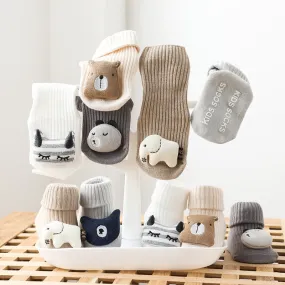 Autumn Winter Soft Cotton Baby Girls Socks Newborn Cartoon Animal Baby