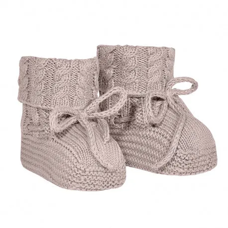 Baby Aran Stitch Booties | Old Rose