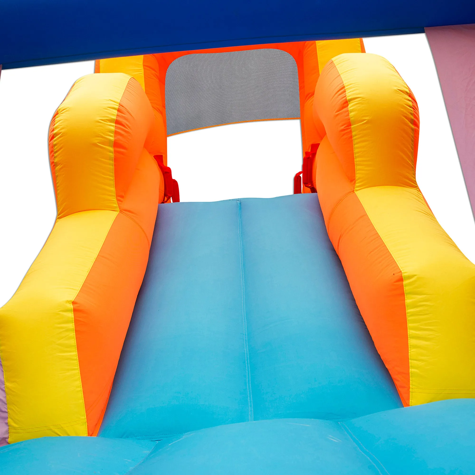 Banzai Double Slide Bouncer Outdoor Inflatable Bounce House & Climbing Wall