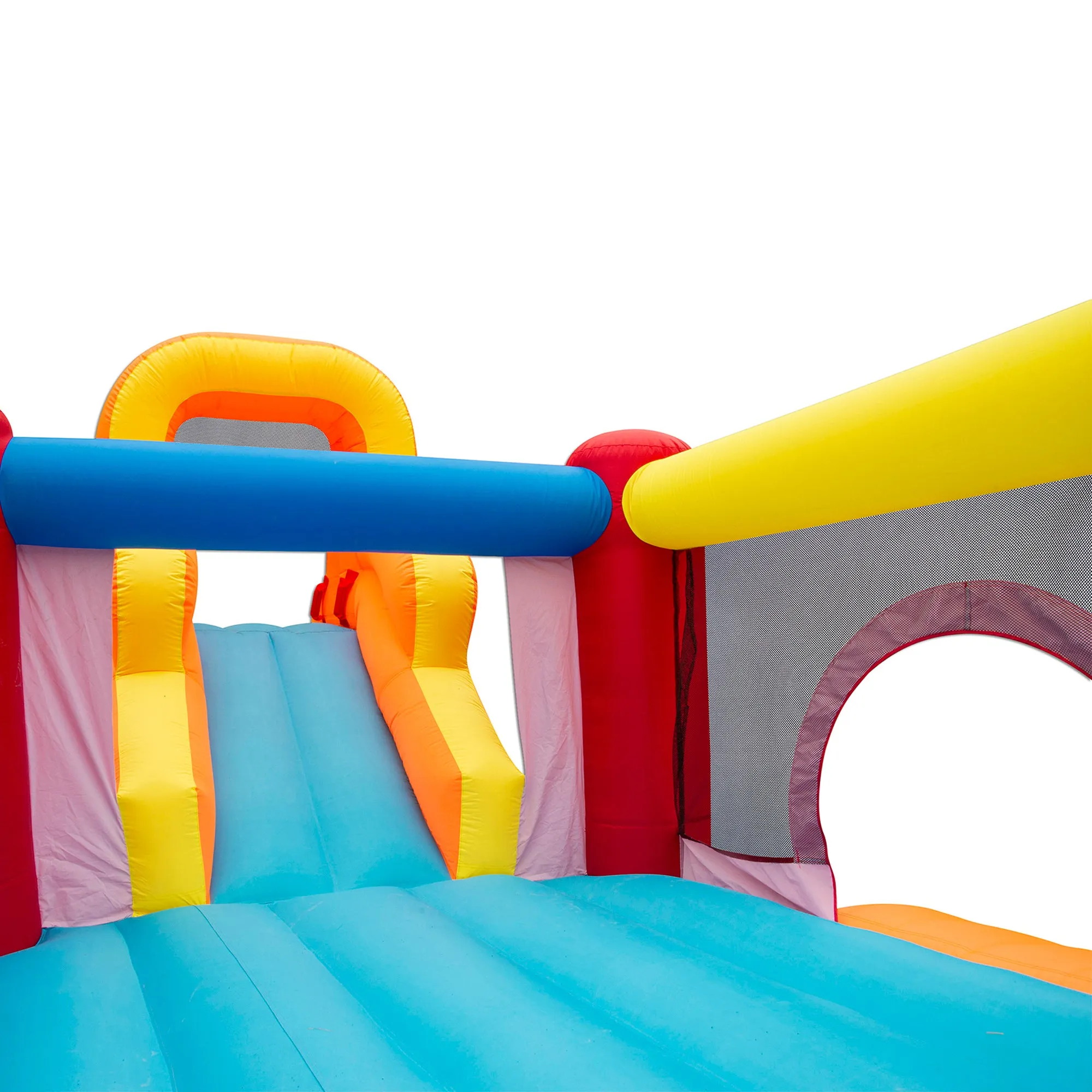 Banzai Double Slide Bouncer Outdoor Inflatable Bounce House & Climbing Wall