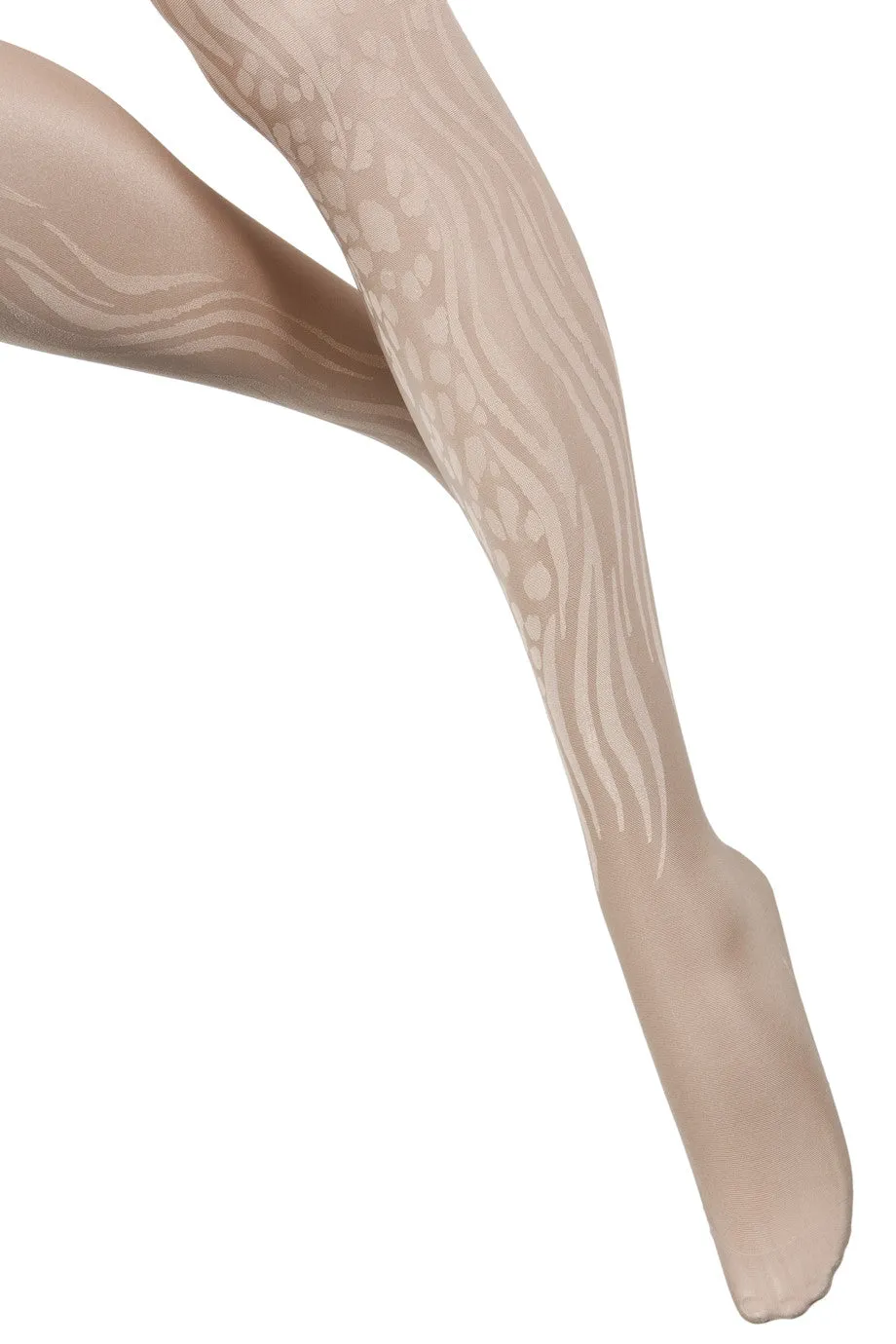 BEBAROQUE ZHORA Leopard Print Beige Sheer Tights