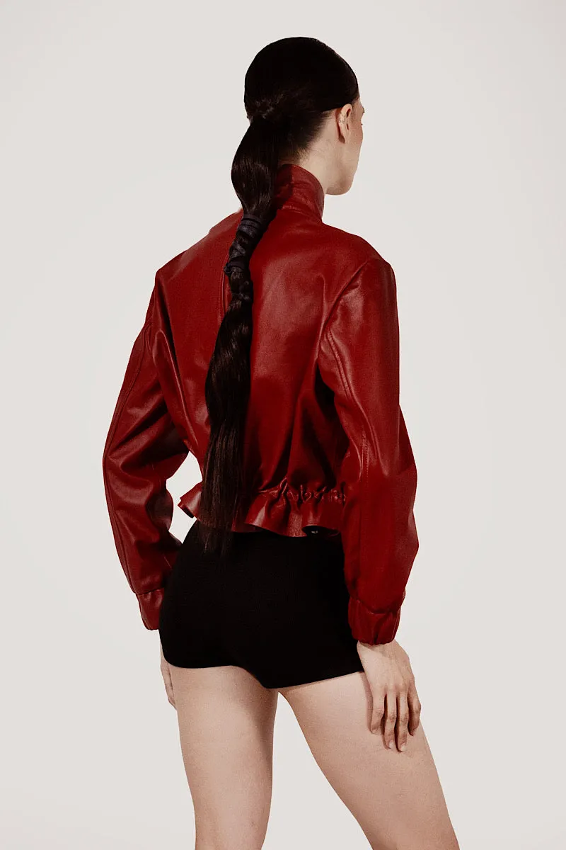 BENNETT LEATHER JACKET IN RED