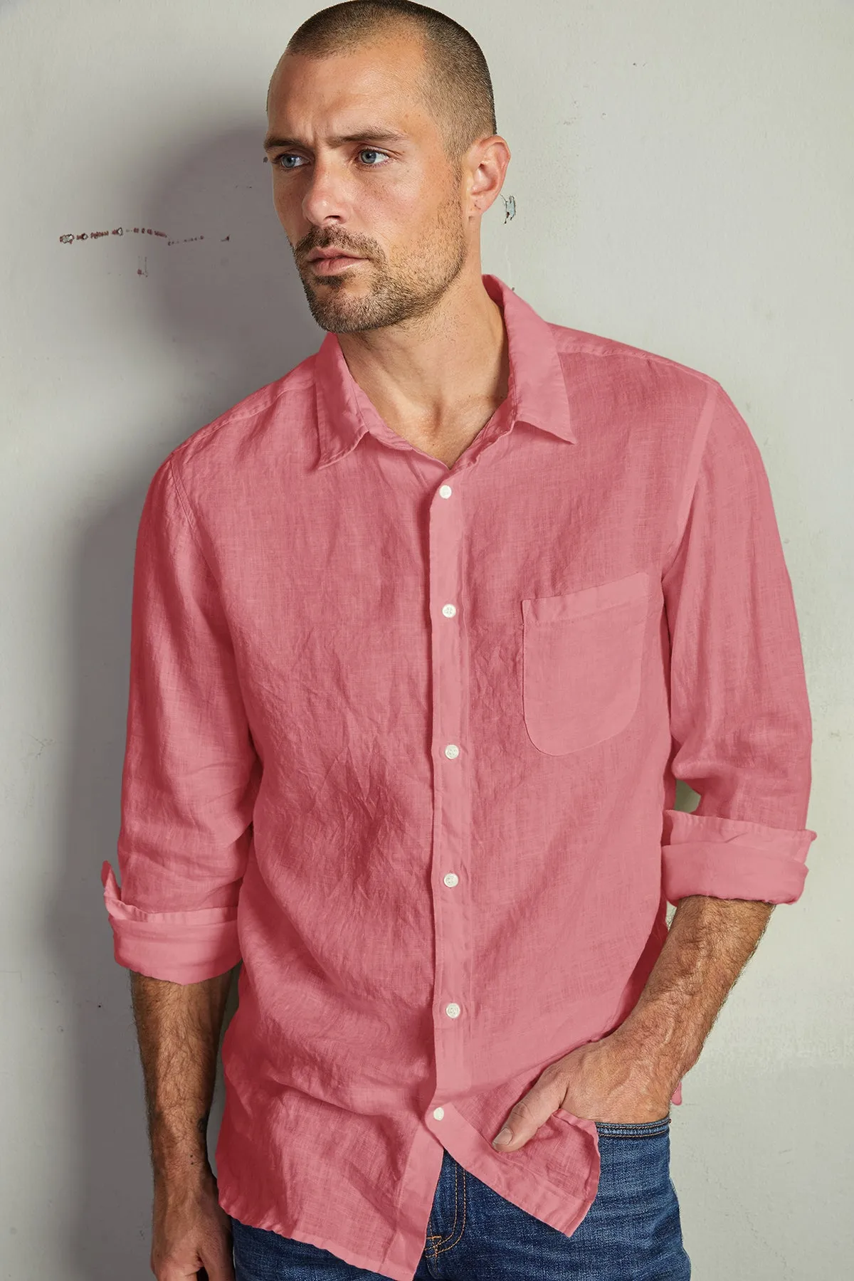 BENTON LINEN BUTTON-UP SHIRT