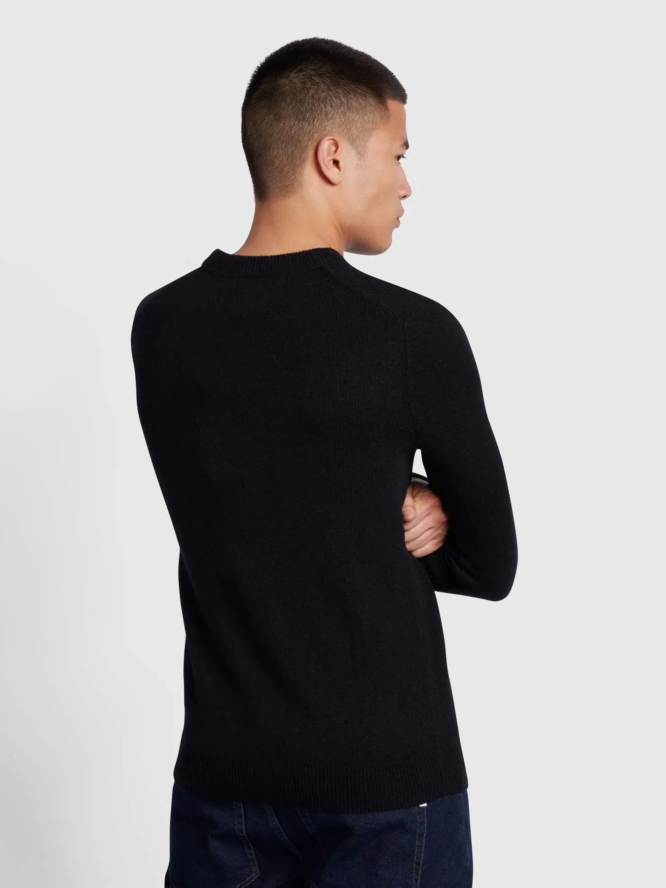 Birchall Slim Fit Crew Neck Jumper In Black