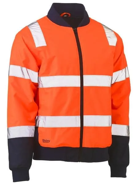 Bisley Workwear Taped Two Tone Hi Vis Bomber Jacket With Padded Lining BJ6730T