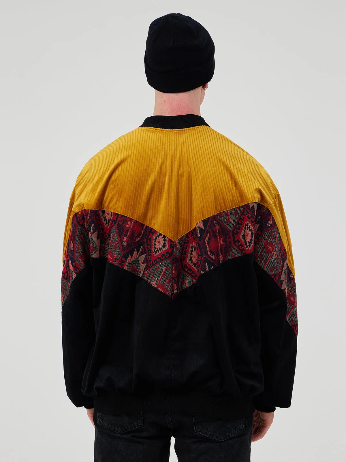 BLACK & YELLOW UNISEX BOMBER JACKET XXXL