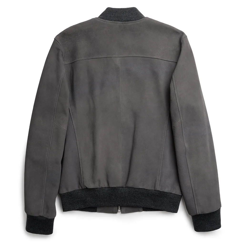 BLACK ELK BOMBER SUEDE JACKET - GRAY