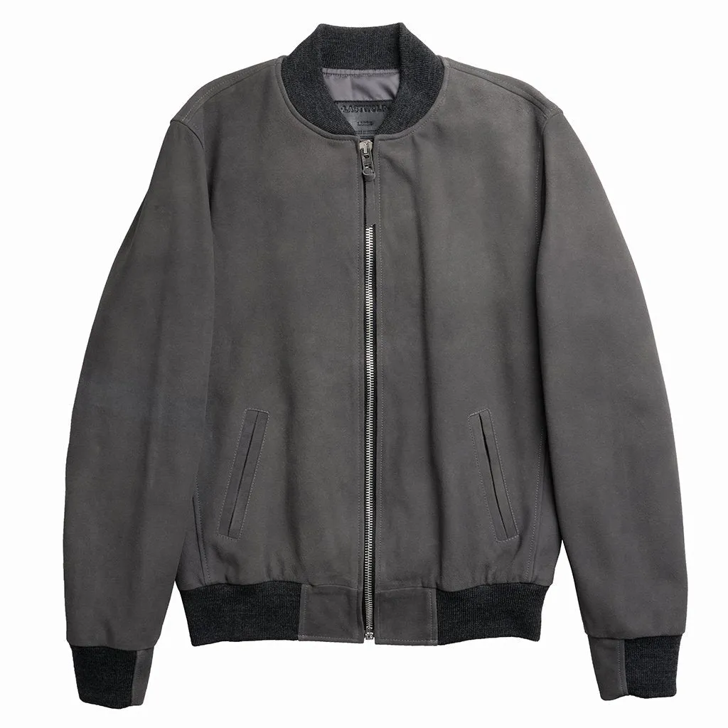 BLACK ELK BOMBER SUEDE JACKET - GRAY