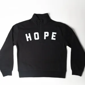 Black HOPE Quarter Zip Sweatshirt