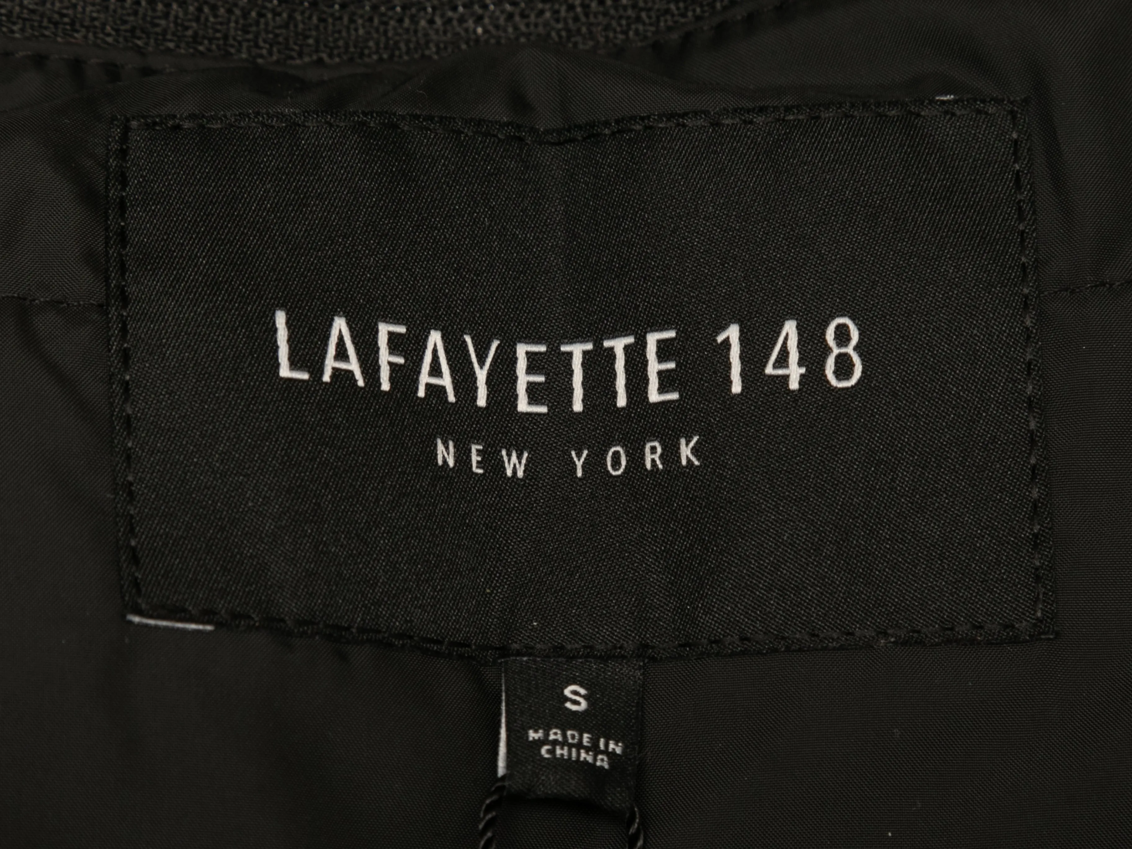 Black Lafayette 148 Nylon Wool-Trimmed Jacket Size US S