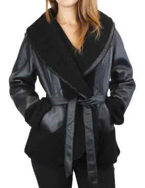 Black Nappa Shearling Jacket -Medium