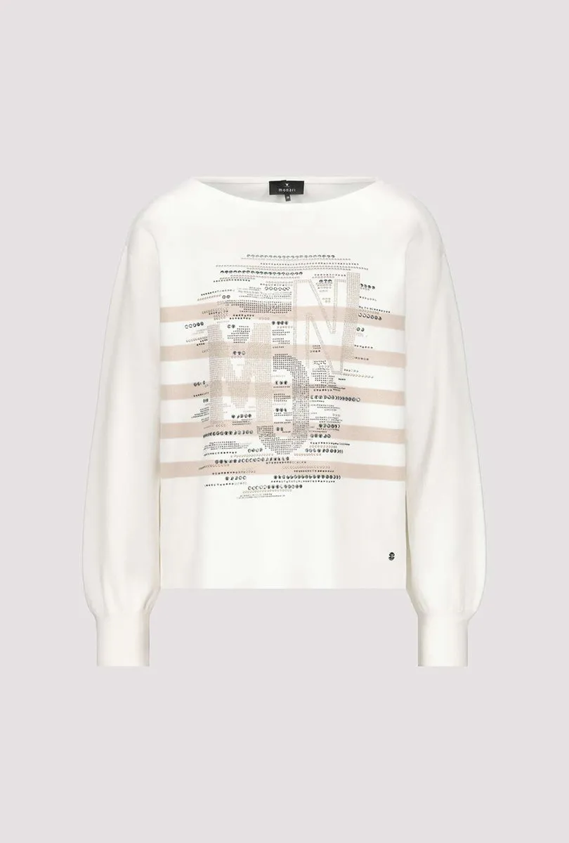 Boatneck Sweater 807226MNR in Off White by Monari