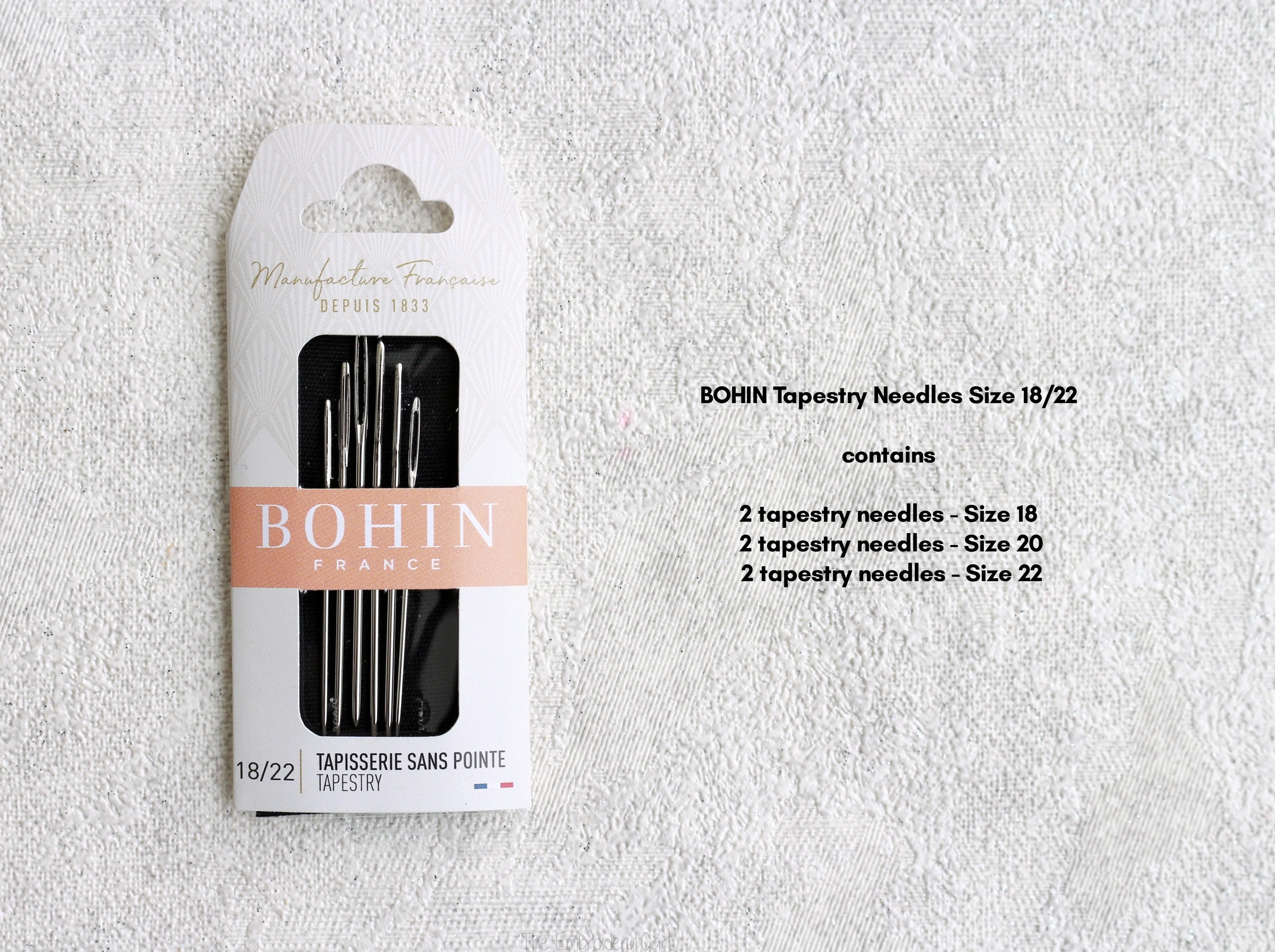 BOHIN Tapestry Needles (Size 24, Size 26, Size 18/22, Size 22/24/26)