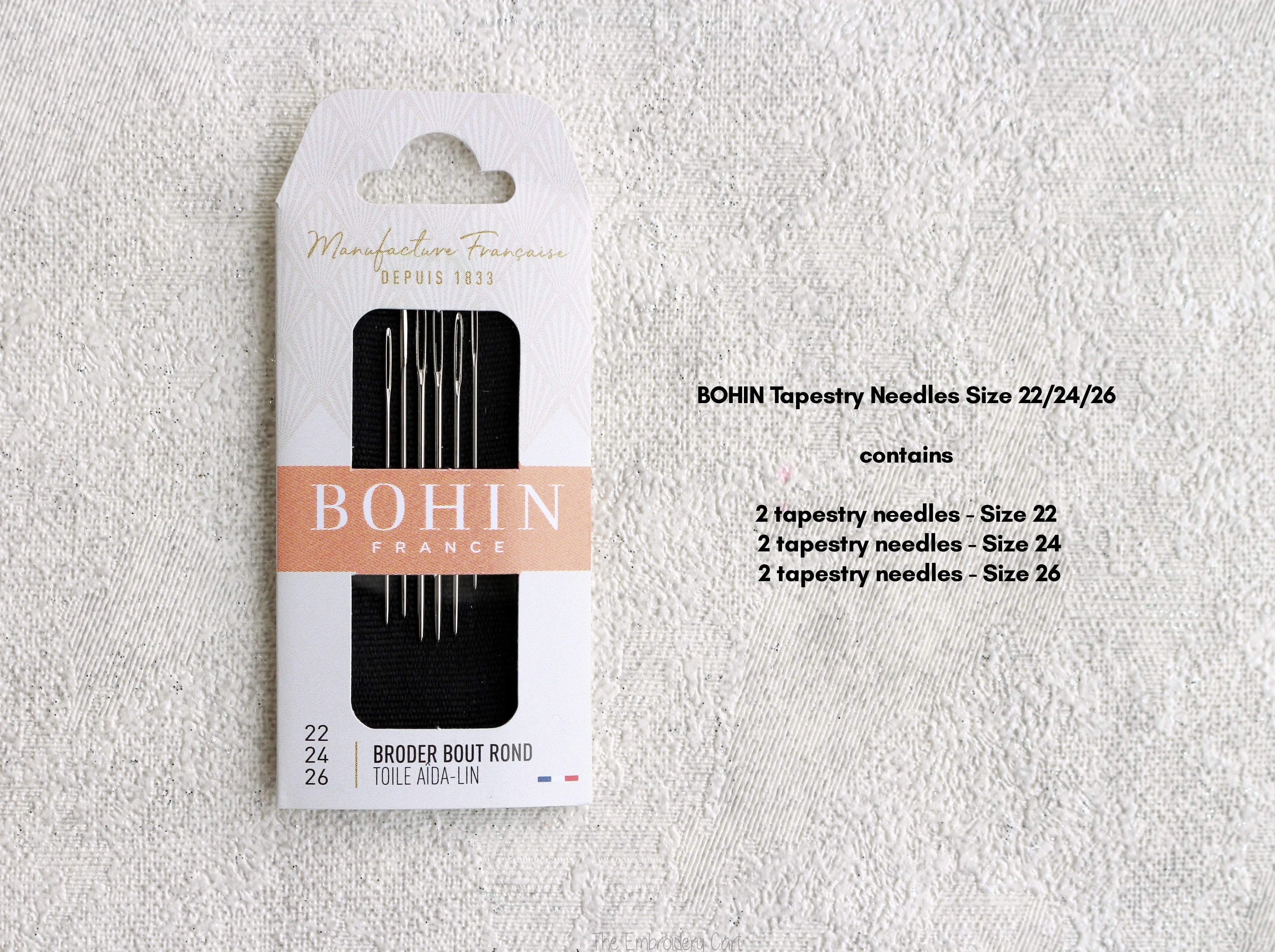 BOHIN Tapestry Needles (Size 24, Size 26, Size 18/22, Size 22/24/26)