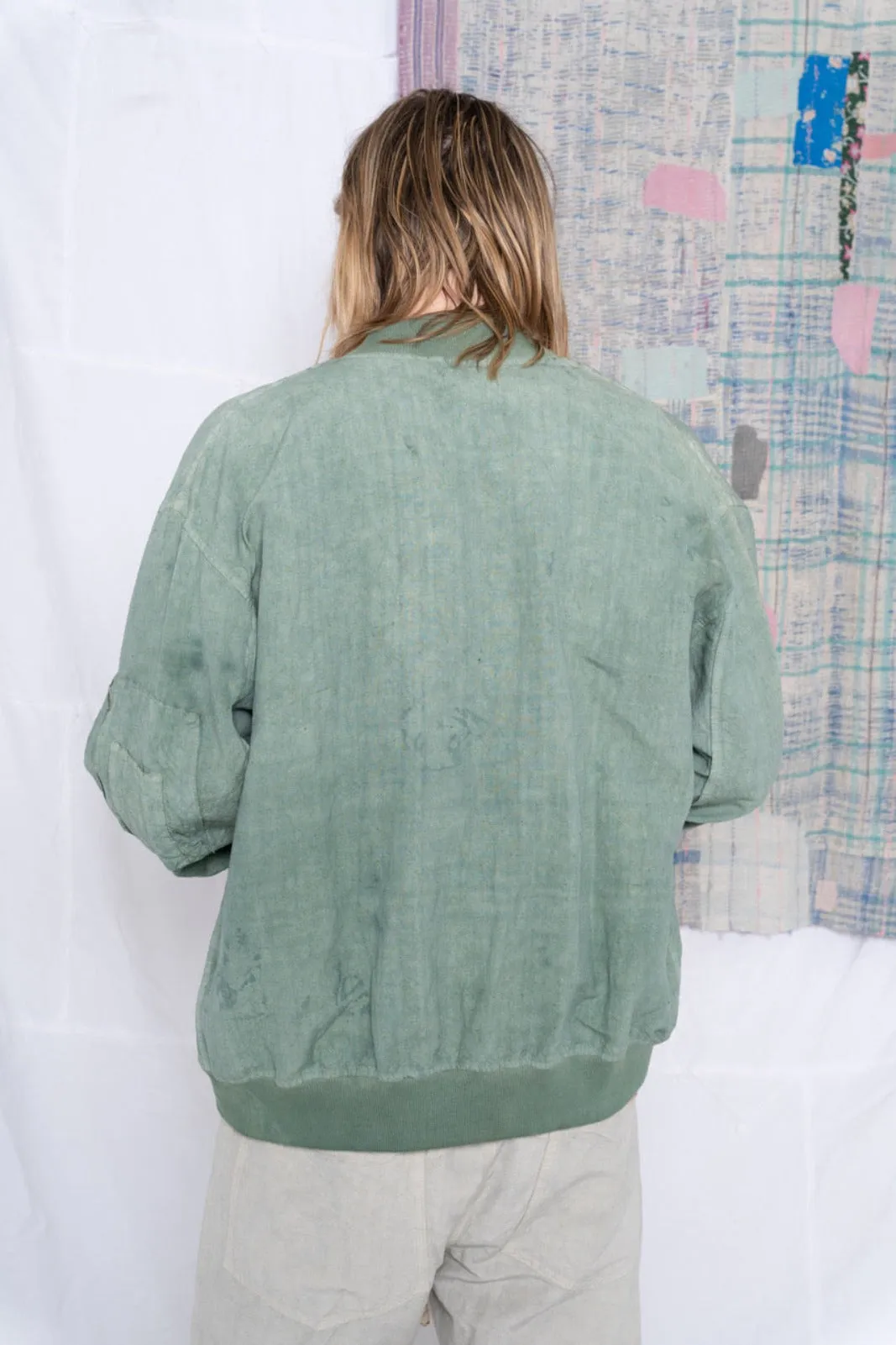 Bomber Hemp & Wild Silk Uneven Dye Sea Green