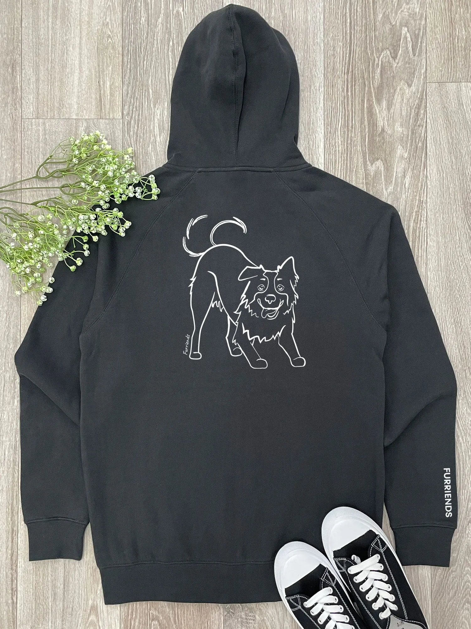 Border Collie Zip Front Hoodie