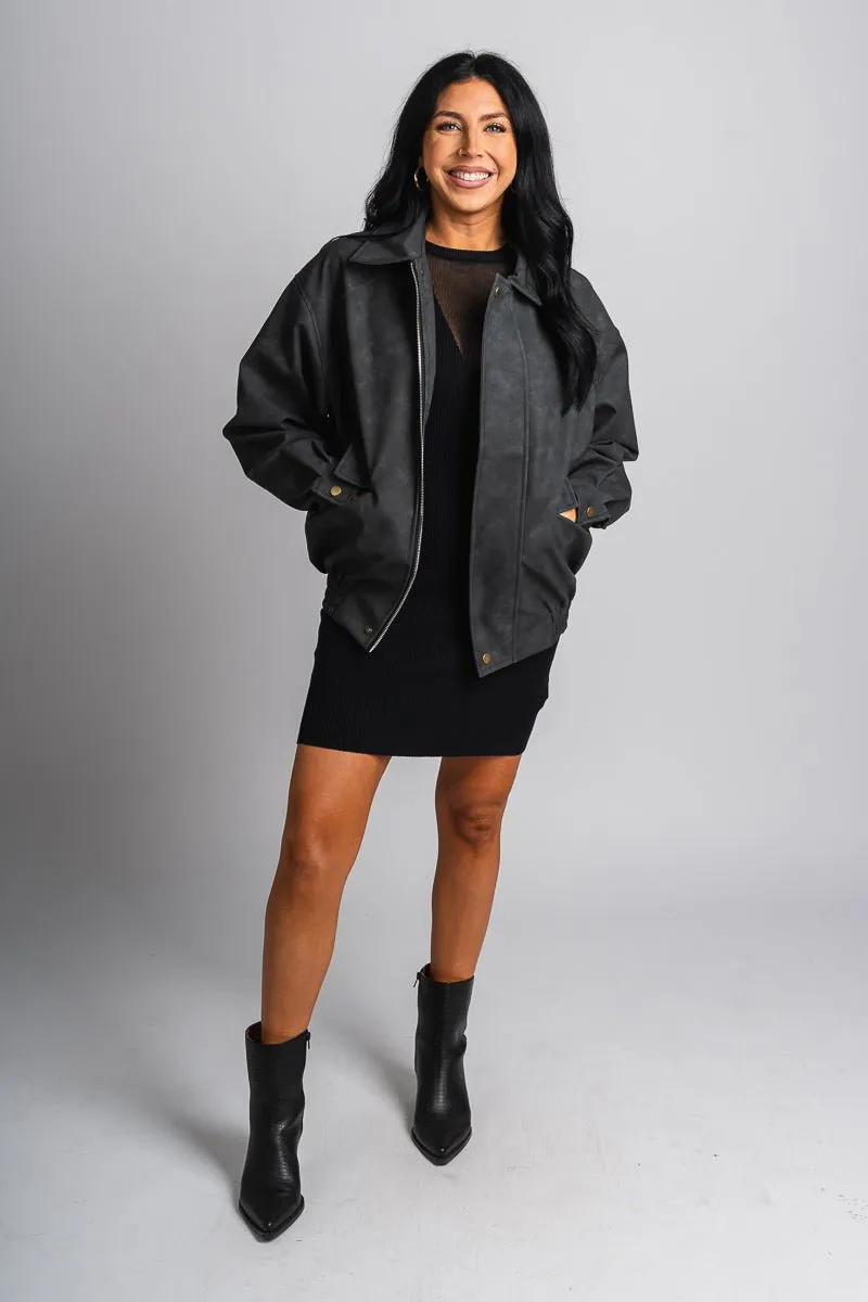 Boyfriend bomber jacket black