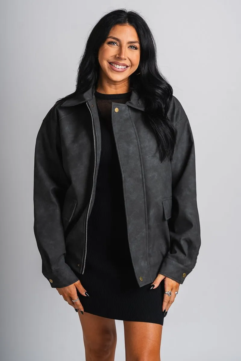 Boyfriend bomber jacket black