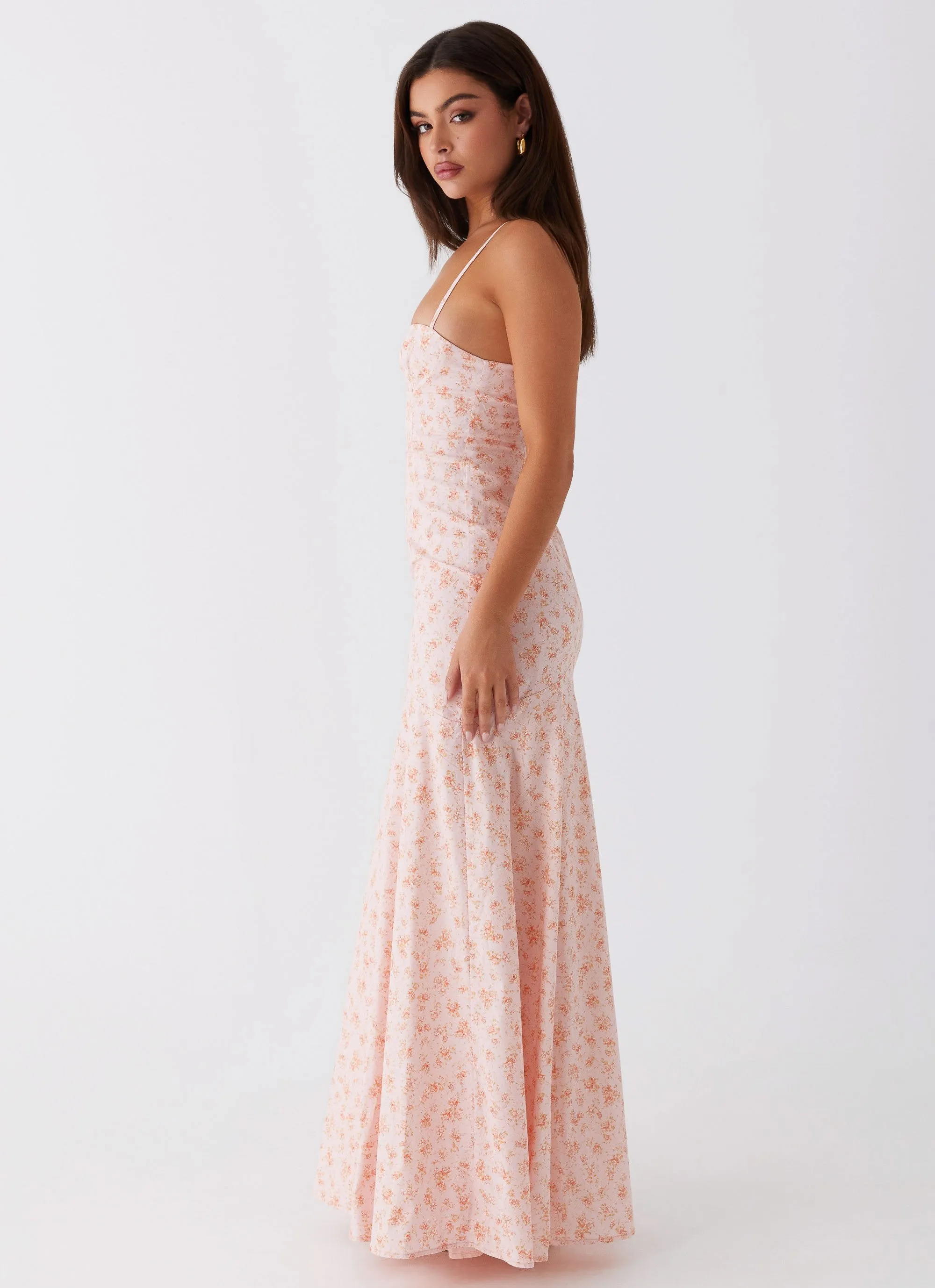 Britney Maxi Dress - Pink Ditsy Floral