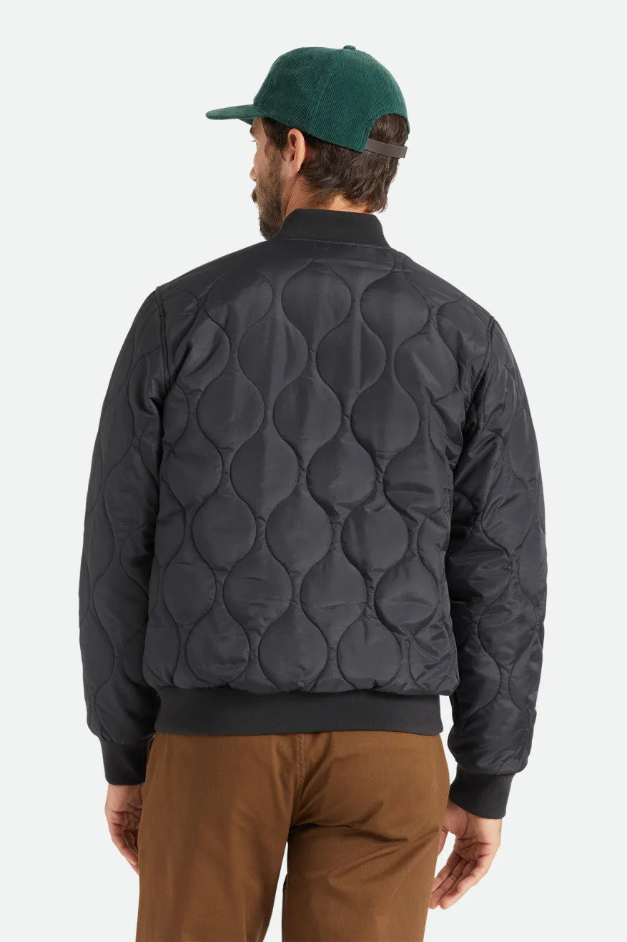 BRIXTON DILLINGER QUILTED BOMBER JACKET BLACK