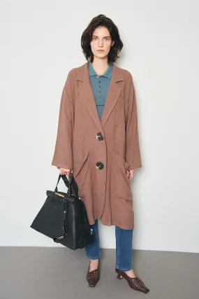 Brown Linen Klepto Jacket