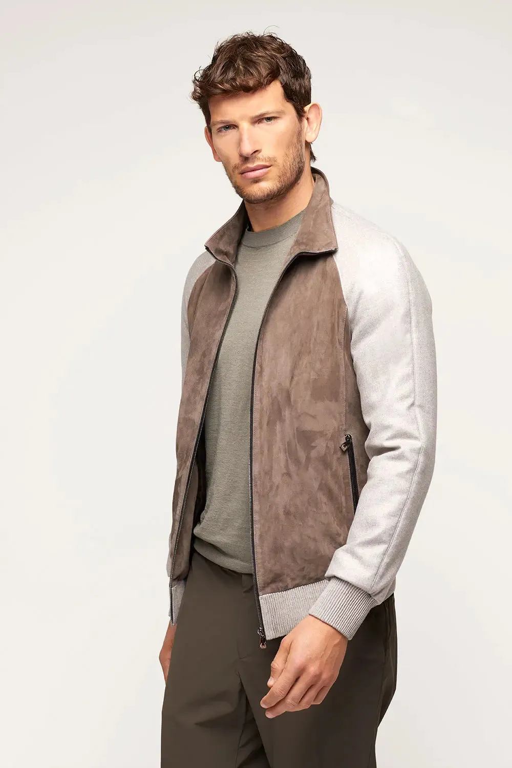 Brown suede jacket men