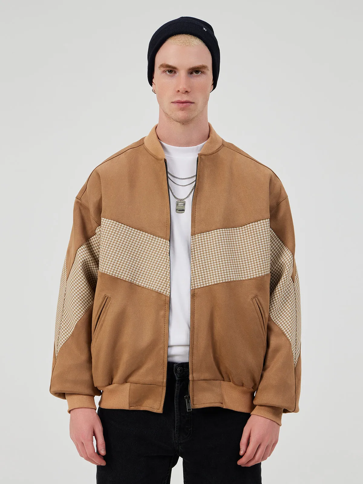 BROWN UNISEX BOMBER JACKET L