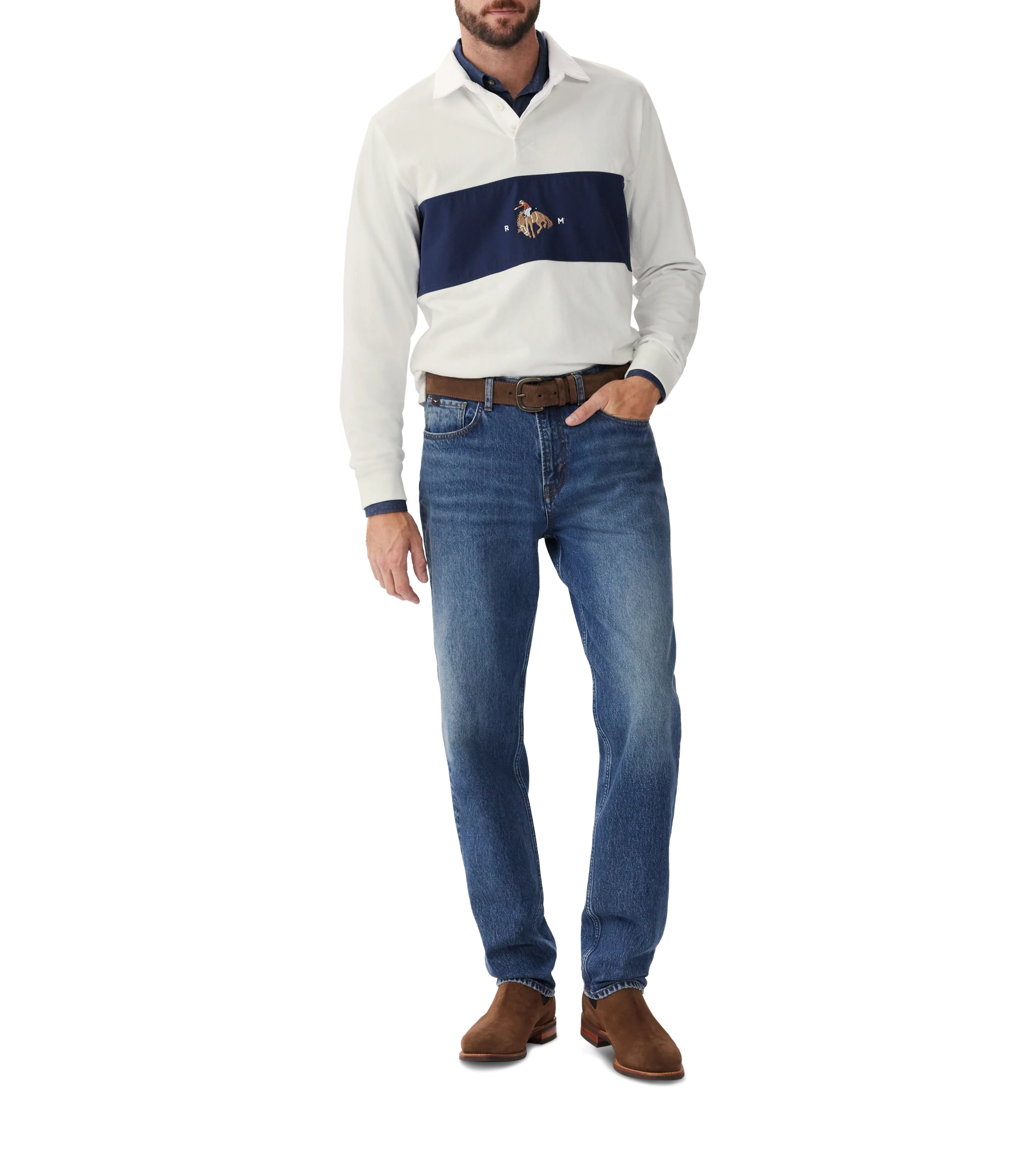 Buck Rugby - White & Navy