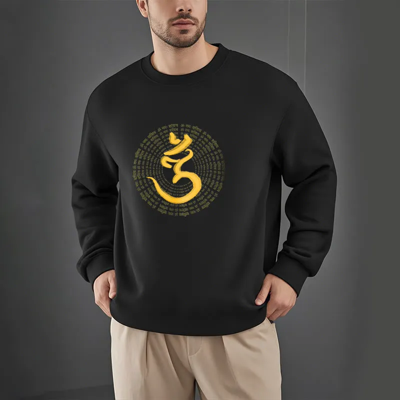 Buddha Stones 108 OM NAMAH SHIVAYA Mantra Sanskrit Fleece Lined Polyester Sweatshirt