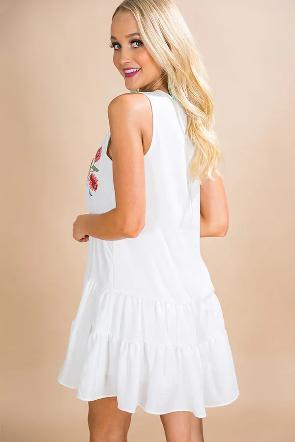 Cancun Crush Embroidered Dress In White