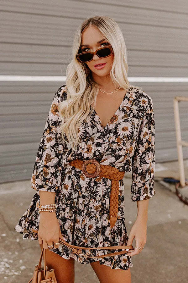 Casually Yours Floral Babydoll Dress In Black