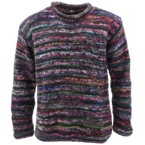 Chunky Wool Knit Jumper Space Dye - SD Purple Mix