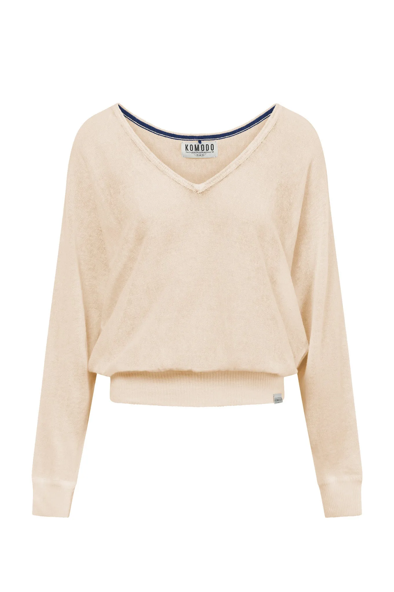 CLOVER Organic Linen Batwing Jumper - Off White