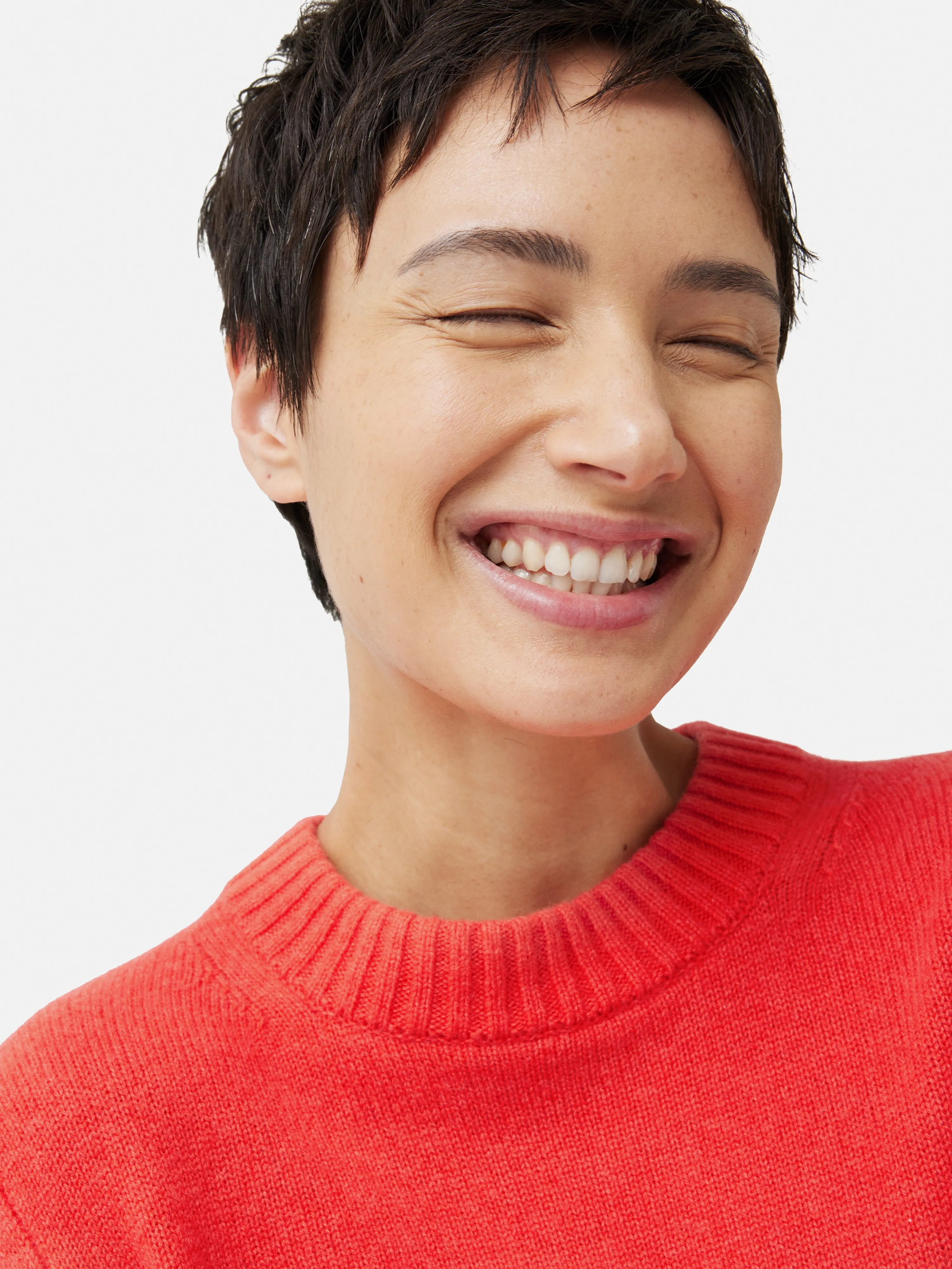 Compact Wool Cashmere Blend Jumper | Coral