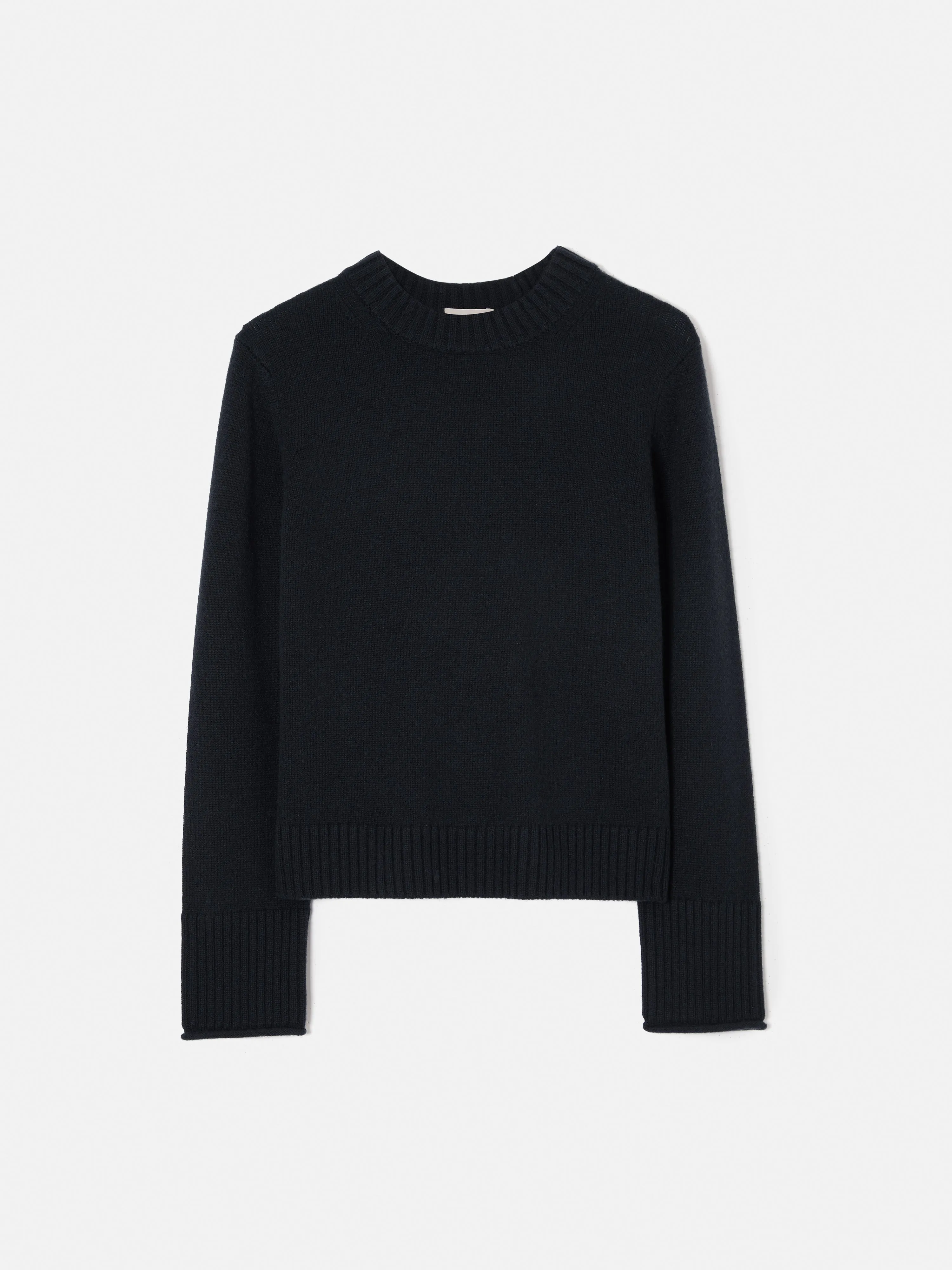 Compact Wool Cashmere Blend Jumper | Navy