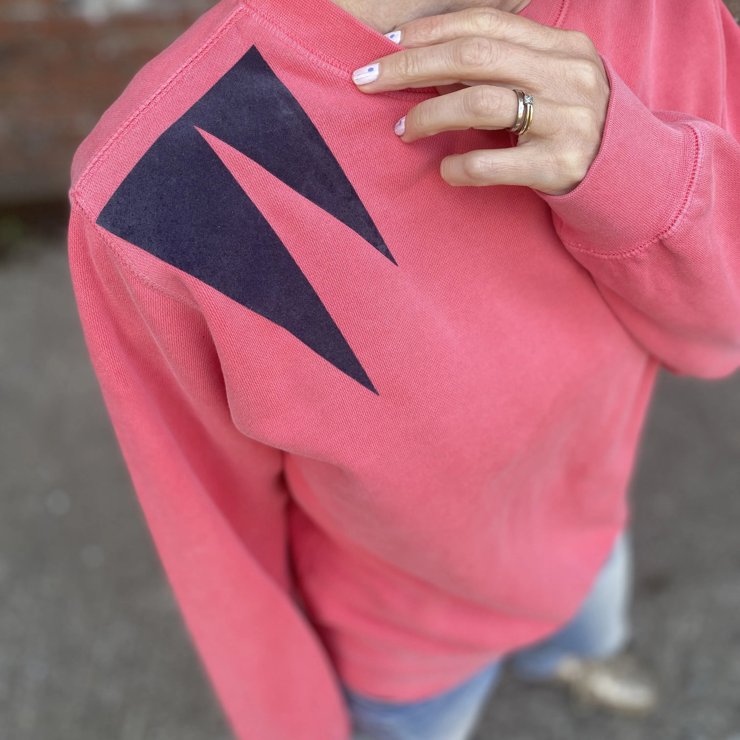 Coral Geo Shoulder Jumper